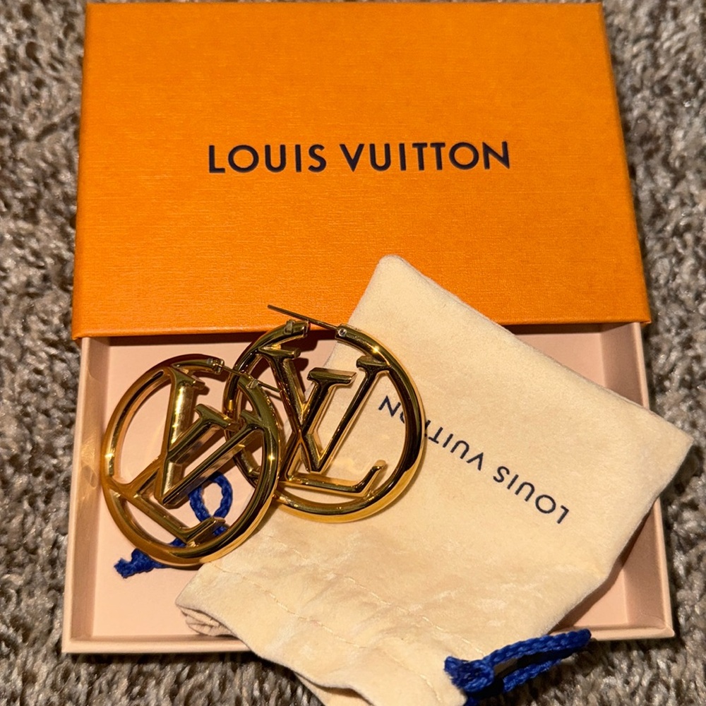 Louis Vuitton big hoop earrings.